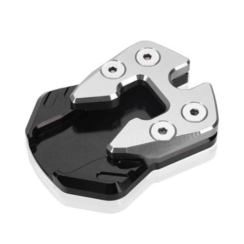 支架?支架延? NMAX155 NMAX125 全年式用 バイク アクセサリー キックスタンド エンラージャー フット サイドスタンド エクステンションパッド(Silver)