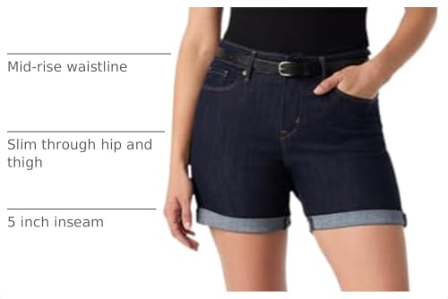 Levi Strauss Signature Gold Women's Mid Rise 5" Shorts (Available in Plus), (New) Island Rinse, 2 - image 4