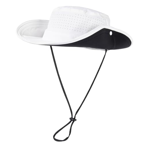 TOP-EX XXL Oversized Mens Sun Hat UV Protection Wide Brim Cooling Breathable Foldable Lightweight Outdoor Hat for Big Head White XL/XXL