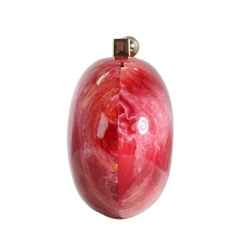 Image of Acrylic Evening Clutch Bag for Women Shell Shape Shoulder Crossbody Bag Glitter Marble Purse Handbag