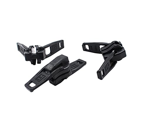 YKK #10 Extra Heavy Plastic Double Head Reversible Slider Black for Marine Use - 100% Plastic, Corrosion Resistance (3 S
