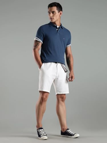 Image of Tommy Hilfiger Solid Regular Fit Cotton Polo T-Shirt