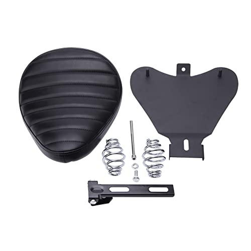 Image of DREAMIZER Motorcycle Seat Cushion Driver Solo Seats with Spring Bracket PU Leather Compatible with Harley Honda Yamaha Kawasaki Sportster Iron 883 1200 Chopper Bobber Cafe Racer