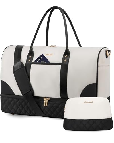 LOVEVOOK Bolsa De Viaje Mujer, Juego de 2 Bolsos De Viaje Fin De Semana, Impermeable Weekender Bag con Compartimento
