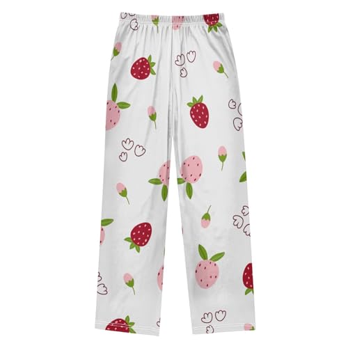 Summer Fruits Boys Pants Boys Athletic Pants Long Pant for Boywith Pockets Wide-Leg Size 6-14Y2