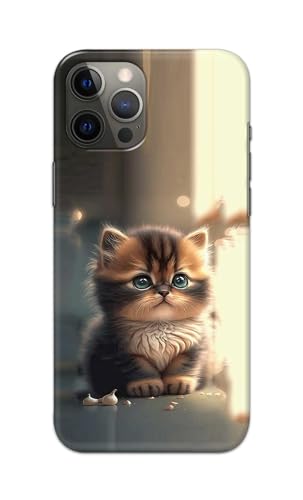 Image of PRINTFIDAA Printed Hard Back Cover Case for Apple iPhone 13 Pro Back Cover (Cute Cat) -112
