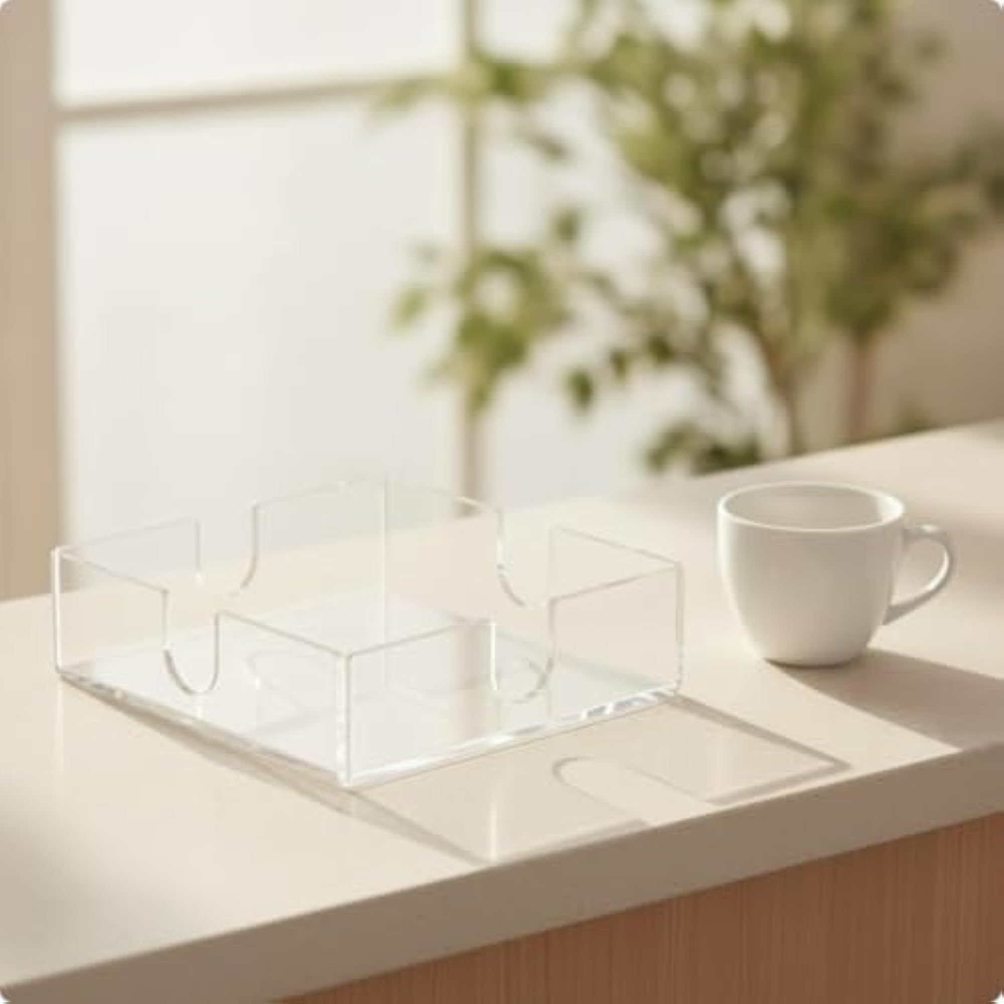 Clear Acrylic Napkin Holder, Easy Access Design