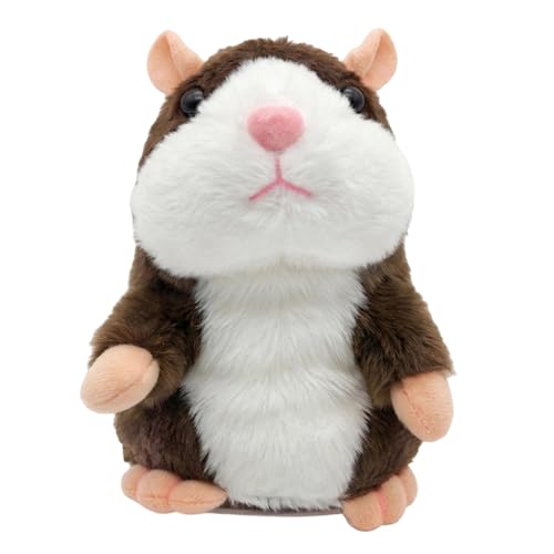 OhebEsx Hamster Kuscheltier Sprechender Hamster Spielzeug für Kinder Weiches Plüschtier mit Interaktiver Funktion Kuscheltier für Kinderzimmer und Spielzeit Größe 18 cm