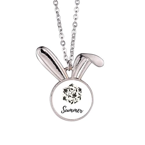 Collier lapin et vigne en argent véritable pour femme