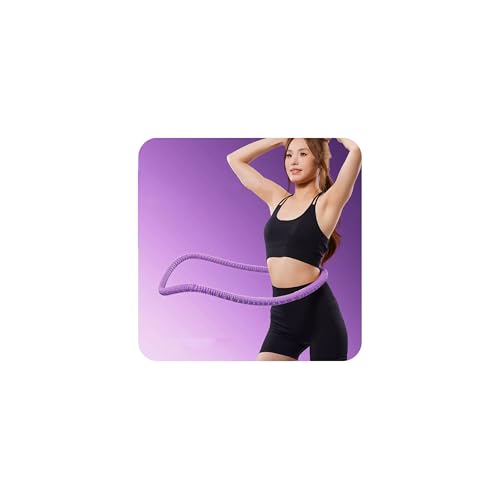 ソフトフラフープ フラフープダイエット用 1.5kg 折りたたみ式 静音省 柔らかい 青あざ防止 落ちない スペース ポータブル 脂肪燃焼 腹部引き締め 筋トレ シェイプアップ ウエスト 背中 脚 胸 エクササイズ 室内 公園用 男女兼用 (パープル) [