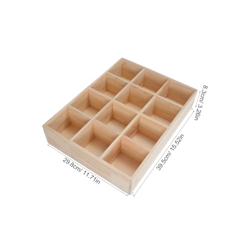 Étagère murale en bois BESTYASH : boîte de rangement compartimentée pour salon - 4