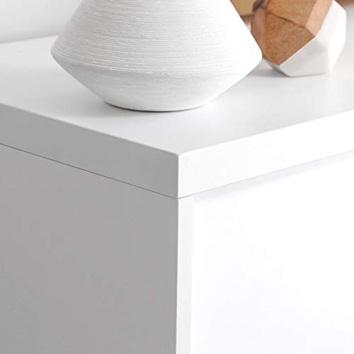 VASAGLE | Schrank für Flur, Schuhschrank mit Schiebetüren & höhenverstellbare Einlegeböden, 100 x 70 x 35 cm | Weiß – Bild 6
