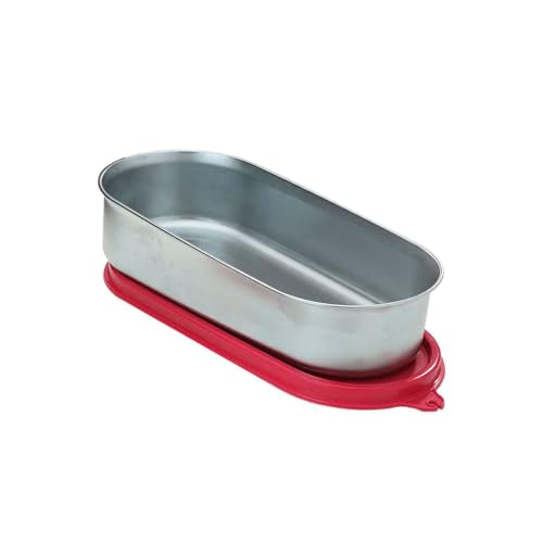 Image of Signoraware Flat Stainless Steel Oval Container | Airtight & Leakproof | Dishwasher safe | Best for School, Office, Picnics & Outdoor Activities | Great for Kids & Adults (650ml | Red)