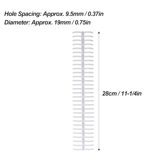 10 Pcs Binding Comb, 30 Ring Binding Spine 19mm 30 Ring 150 Sheet Capacity Plastic Comb Binding Spines for A4 B5 A5 Paper (Transparent) - Image 3