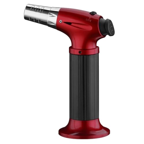 Antorcha de butano, resistente al viento, alta temperatura, Spitfire Household Kitchen Torch Lighter, Cooking Refillable Antorch with Adjustable Flame and Safety Lock for Postres, BBQ, Kitchen with