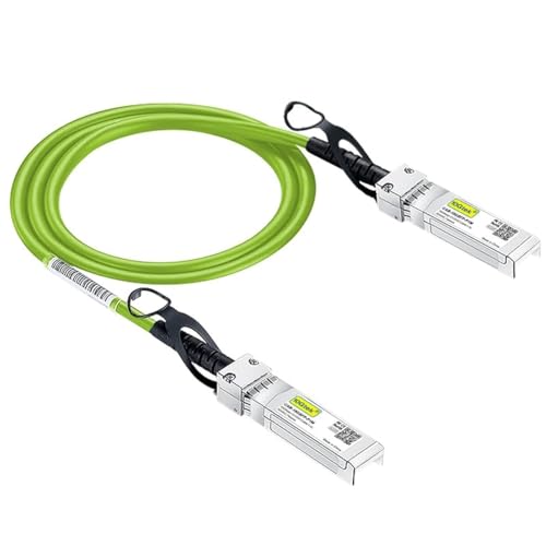 Image of 10Gtek [Green Colored 10G SFP+ DAC Cable - Twinax SFP Cable for Cisco SFP-H10GB-CU1M, Meraki MA-CBL-TA-1M, Ubiquiti UniFi, D-Link, Fortinet, Supermicro, Netgear, 1-Meter(3.3ft)
