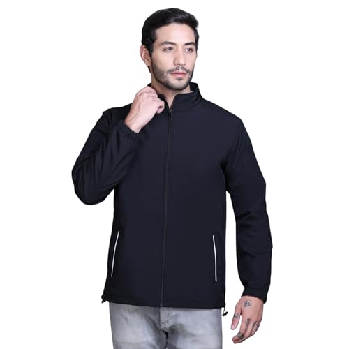 Image of TFA Mens Windcheater Jacket |Zip Closure| Sports Wear| Water Resistant |Rainy Season | Reflector