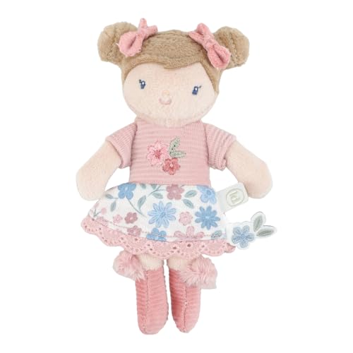 Little Dutch Weiche Stoffpuppe Kuschelpuppe - Puppe Rosa - 10 cm groß - für Mädchen ab 12 Monate - Blumenmädchen