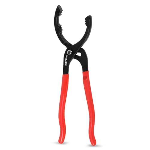 TOOLEAGUE 12 Adjustable Oil Filter Pliers Oil Filter Wrench Removal Tool for Most Cars Trucks Engine Filters(1 Pc)