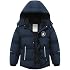 Kids Boy's Waterproof Puffer Cotton Jacket Warm Fleece Lined Down Coat Thick Hooded Winter Coat