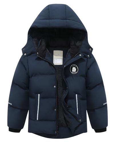 Kids Boy's Waterproof Puffer Cotton Jacket Warm Fleece Lined Down