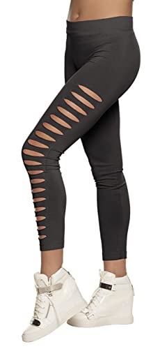 Boland - Legging Gaps, avec découpes et stretch, costume années 80, carnaval, soirée déguisée, fête costumée