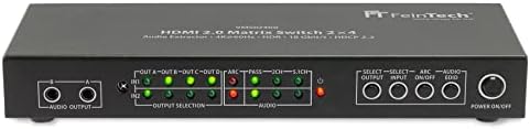 FeinTech VMS02400 HDMI 2.0 Matrix Switch Splitter 2 Eingänge 4 Ausgänge Audio Extractor 4K 60Hz HDR