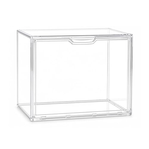 Image of XX-Large Clear Acrylic Display Case, 1 Pack | Extra Large Stackable Storage Bins, Magnetic Door, Dustproof Showcase, For Figures, Football Helmet, Shoes, Collectibles