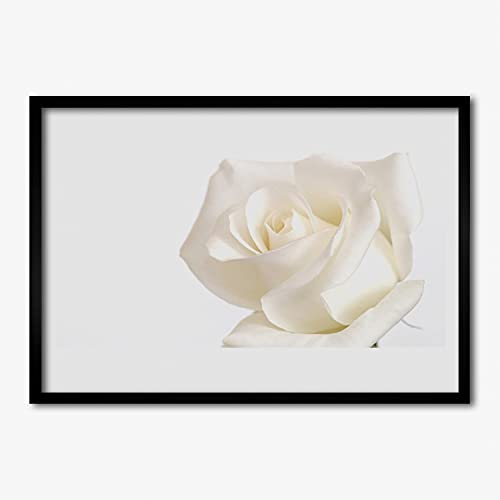 Affiche encadrée photo 70x50 cm fleurs roses cadre mdf image murale tulup
