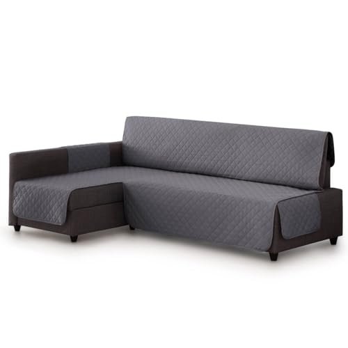 Lanovenanube Funda sofá Cama Acolchado Mallorca. Funda Chaise Longue hasta 215 cm. Máxima adaptabilidad y Tacto Suave, Lavable en Lavadora. Compatible con sofá FRIHETEN. Brazo Derecha, Gris C10