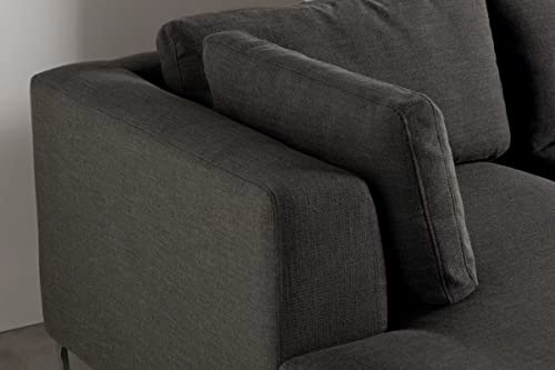 Image of Smith U Shape 7 Seater Corner RHS Fabric Sofa Set in Dark Grey Color for Living Room, Couch Sofa for Living Room, Seven Seater Sofa