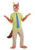 Disney Zootopia Nick Wilde Costume for Men - Includes Shirt, Tie, Headpiece, Tail, Gloves & Shoe Covers, Fox Halloween Outfit Medium