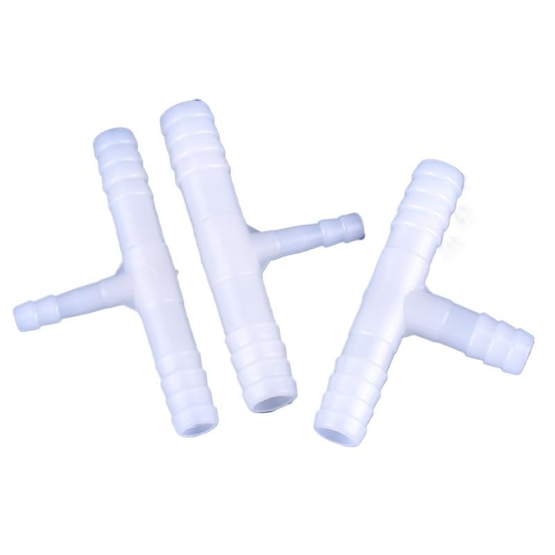 5 ~ 500 piezas de 10-5 mm reductor de PE conector en T para tanque de acuario, bomba de aire, manguera de riego por goteo, tubo de agua de jardín (16-10 mm, 50 piezas)
