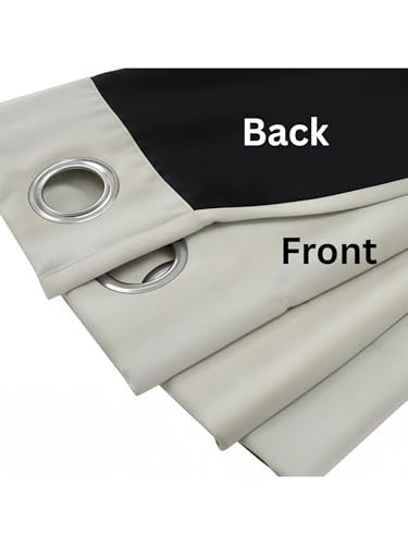 Image of 100% Blackout Curtains for Window 4 Feet| Black Back Coated Fabric | Pack of 2 | Heat & Noise Insulation | Eyelet Curtains forLiving Room & Bedroom |Silver