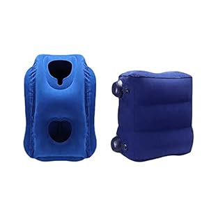 ZG Inflatable Travel Pillow, Inflatable Camping Pillow, Inflatable Lumbar Pillow, Inflatable Travel Foot Pillow, Long-Distance Airplane Train Sleeping Cushion