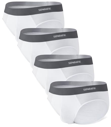 Separatec Mens Underwear Briefs, Breathable Cooling Rayon Made from Bamboo Underwear, Dual Pouch Mens Briefs 4 Pack