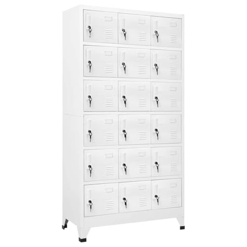 vidaXL Armario Taquilla 90x40x180 cm con 18 Compartimentos Oficina Almacenaje