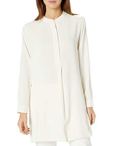Anne Klein womens Pop-over With Covered Placket and Side Slits Blouse, Anne White, Small US
