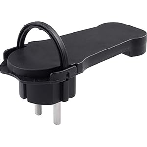 Meister Platte stekker zwart – met klapbeugel – Geschikt voor leidingen met 1,5 mm² kabeldoorsnede – IP20 binnen/geaarde…