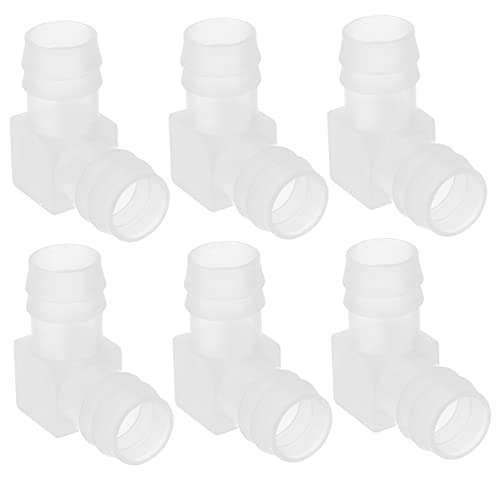 Toyvian 6pièces Raccords De Tuyaux Coudés à Degrés Connecteurs Cannelés Plastique pour Tuyaux Joint Cannelé pour Dérivation Air Ou Eau