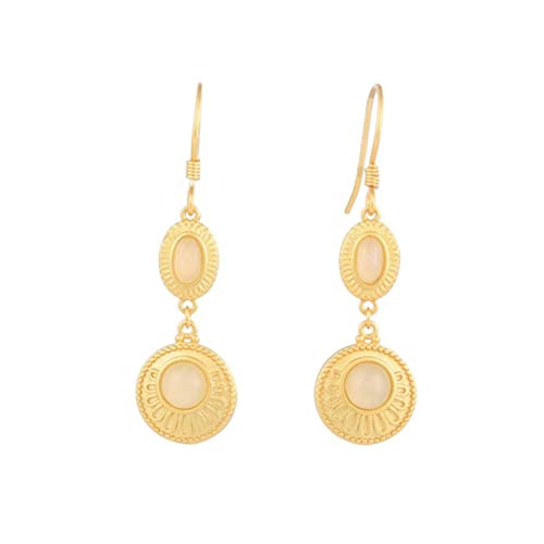 Boucles d'oreilles en jade blanc S925 style ethnique pour femmes et hommes