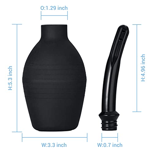 Topquafocus Enema Bulb Douche Enema Coffee For Man Woman Children 4.8' Tips … (Black) #TOP2