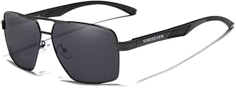 KINGSEVEN Pilot Polarized Square Sunglasses for Men Classic UV400 Protection Mirrored Lens Fashion Vintage Retro Style 7719