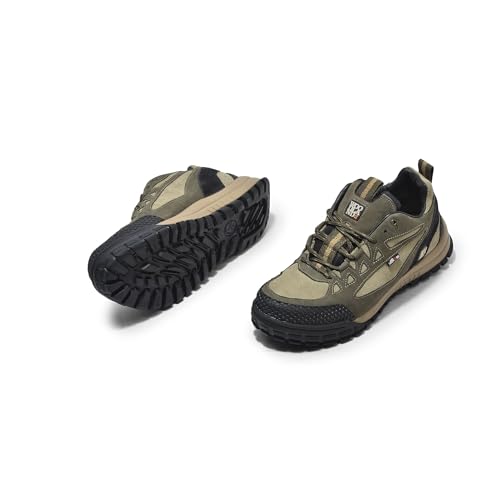 Image of Woodland Men Olive Green Boat Shoes