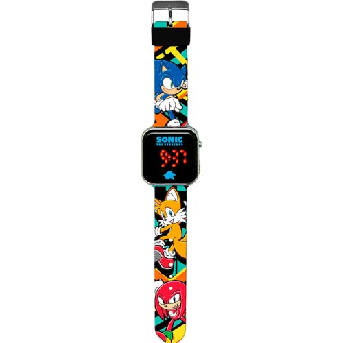 Kids Licensing Digital Watch for Unisex Children Automatic with Plastic Strap SNC4228M, Sonic