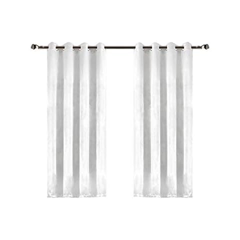 Dimaka 54 inch Length Room Darkening Blackout Window Curtain Set of 2 Panels with Grommets, Noise and Light Reducing Draperies for Home Decor(Grayish White, W52 L54 Pair) Cover