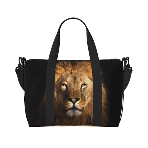 Sac de voyage compact lion africain noir spécial cabine