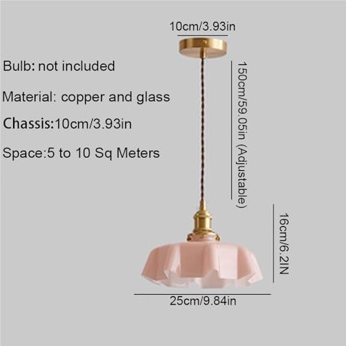 Lámparas colgantes de latón rosa e iluminación de techo de cristal francés 7
