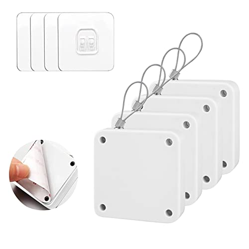 Sporgo Automatischer Türschließer 4 Stück, Türschließer Ohne Bohren mit Sensoren, Türschliesser mit Kordelzug, Tür Schließt Automatisch, Türschließer mit 1200g Zugschnur für Zuhause Büro Meisten Türen Cover