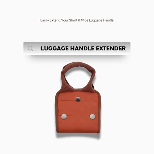 Image of Luggage Handle Extender - 7.5-Inch Soft Grip Extension Strap, Secure Travel Handle Attachment for Carry-On & Suitcase, Durable Nylon Grip for Comfortable Lifting (Burnt Orange & Coffee Brown)